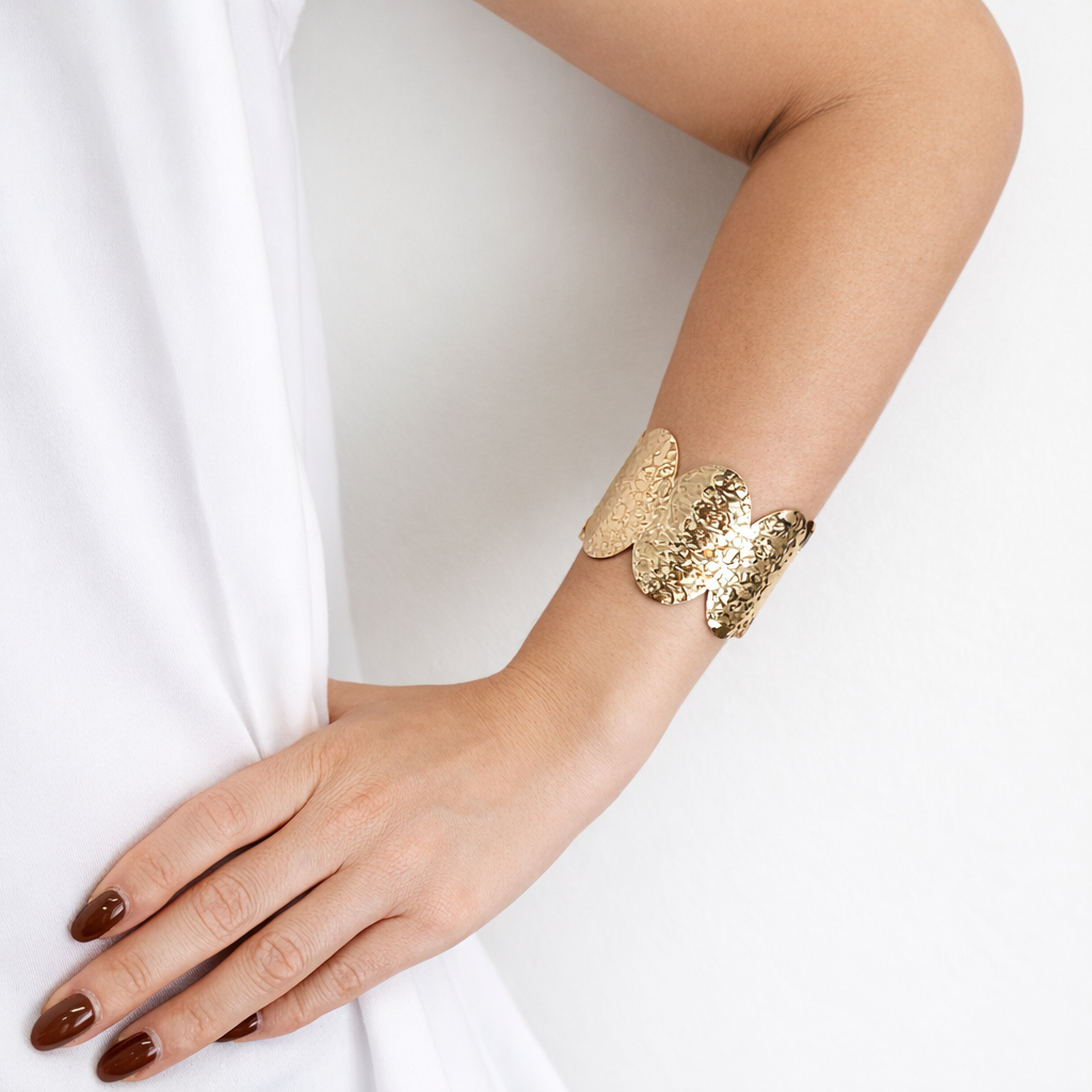 Bracelete Folhas Dourado