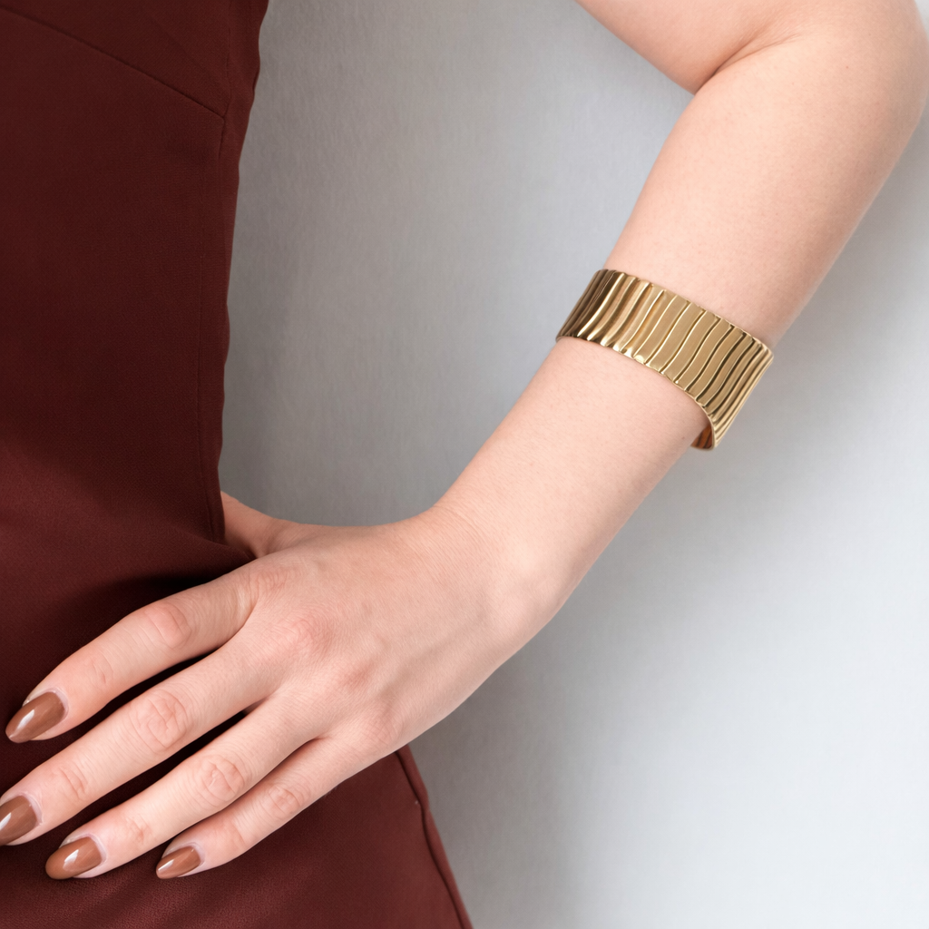 Bracelete Plissé Dourado