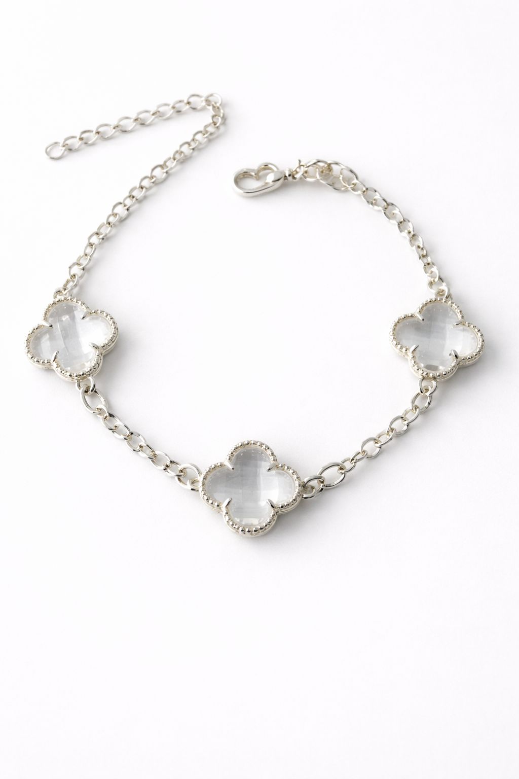 Pulseira Trevo Crystal Prata